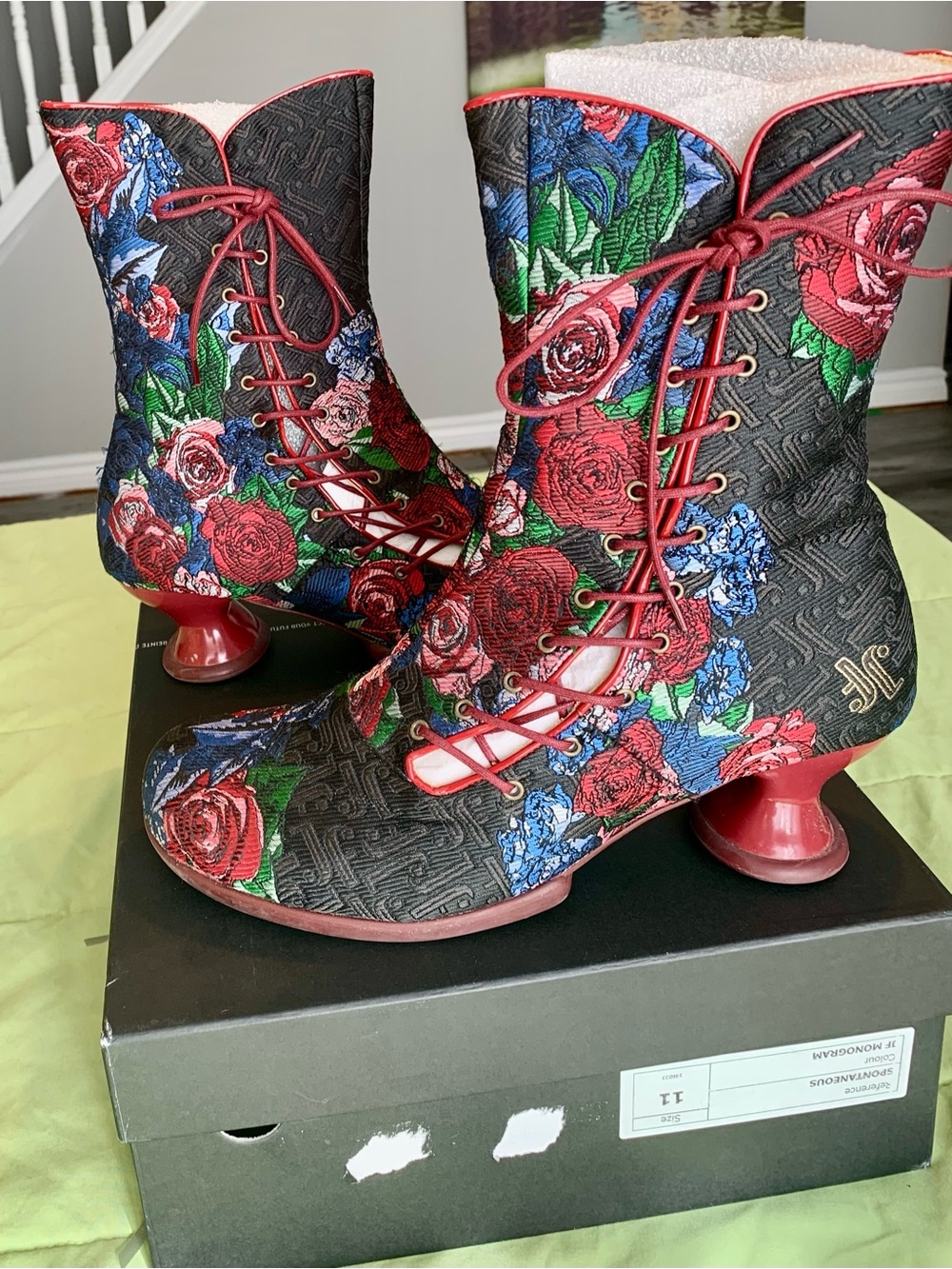 John Fluevog Floral “Spontaneous” Enneagram boot